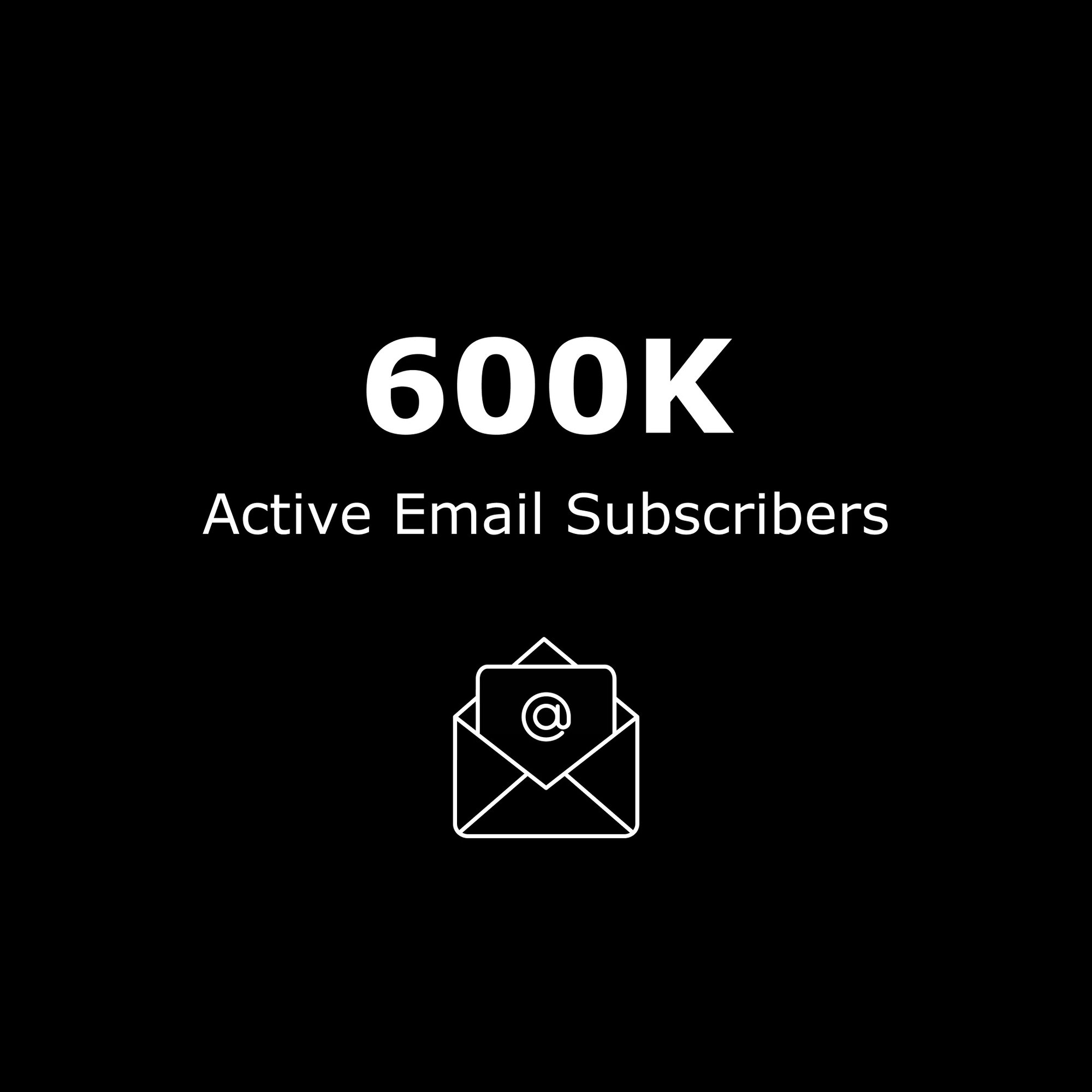 600k Active Email Subscribers 600k Active Email Subscribers