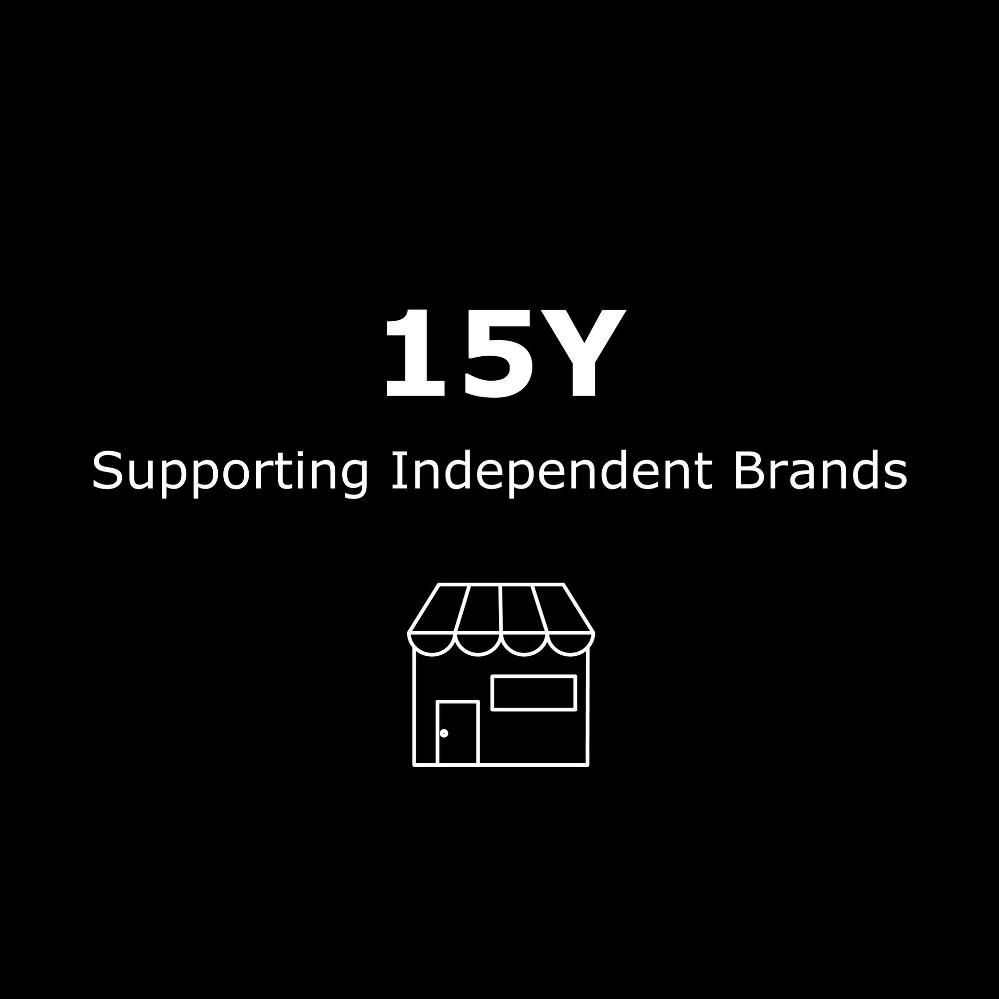 15 Years Supporting Independent Brands 15 Years Supporting Independent Brands